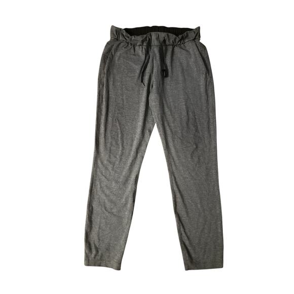 Women 6 Lululemon On The Fly Gray Elastic Waist Drawstring Sweatpants Woven - Picture 1 of 6